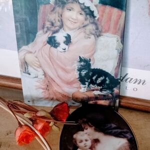 Vintage Style Art Print with Orange Accents